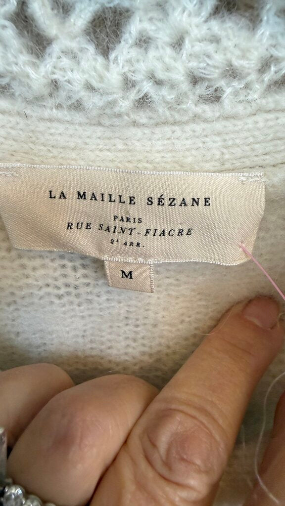 Pointelle Collar Cardigan Sweater