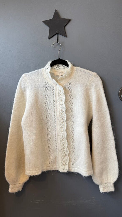 Pointelle Collar Cardigan Sweater