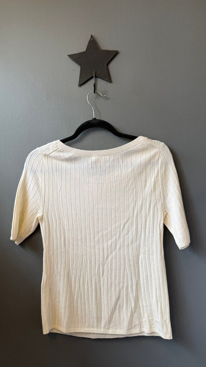Merino Ribbed Short Sleeve Sweater