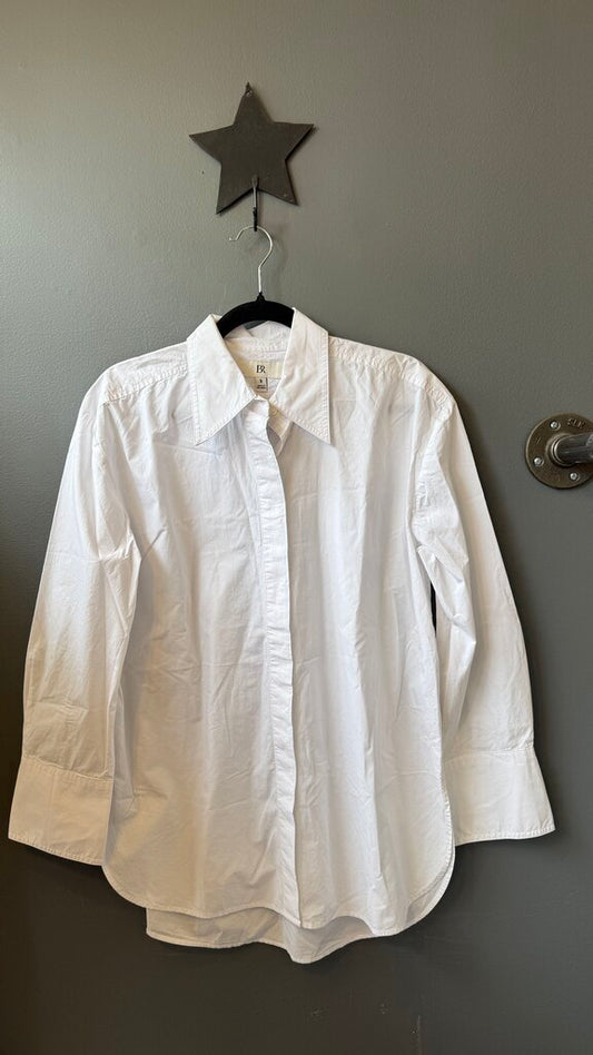 Oversized Tulip Hem Button Up Shirt