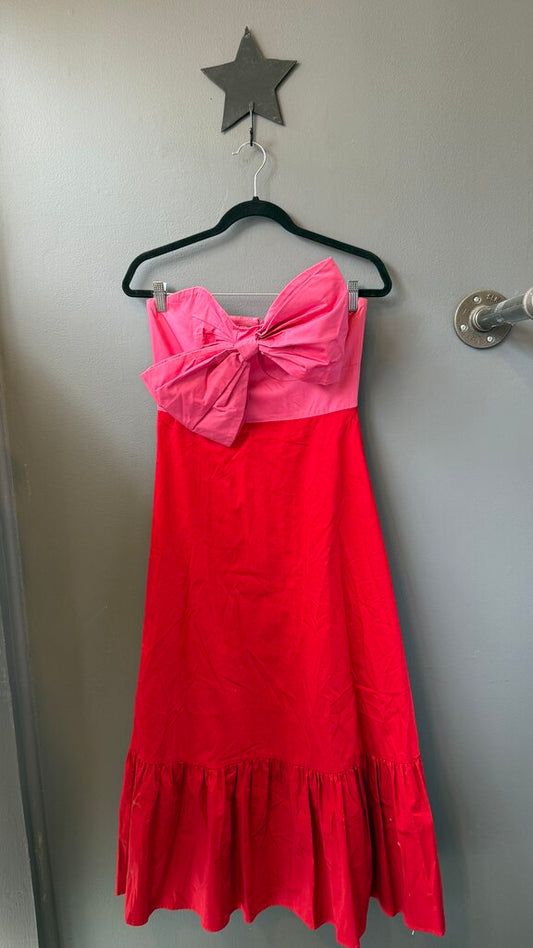 Bow Ruffle Hem Maxi Dress