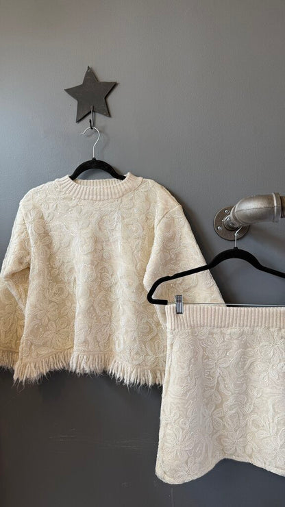 Shimmer Sequin Knit Sweater + Skirt Set