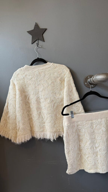 Shimmer Sequin Knit Sweater + Skirt Set
