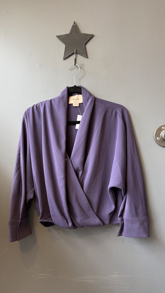 Faux Wrap Drapey Blouse