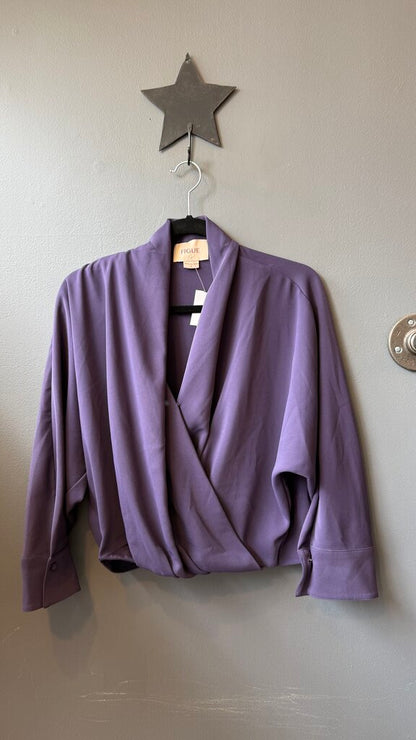 Faux Wrap Drapey Blouse