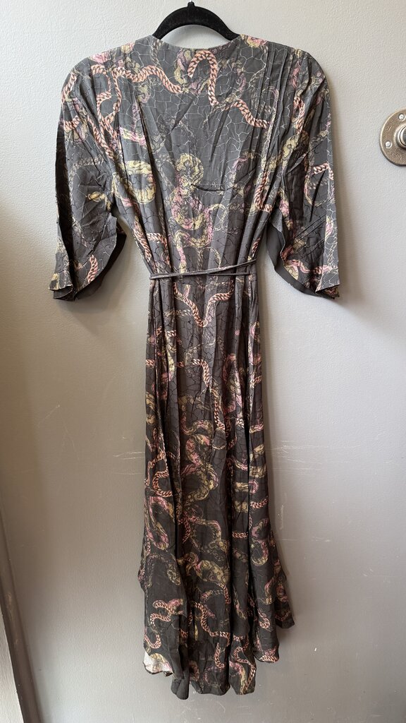 Chain Snake Wrap Midi Dress