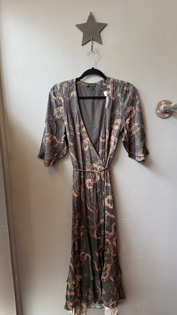 Chain Snake Wrap Midi Dress