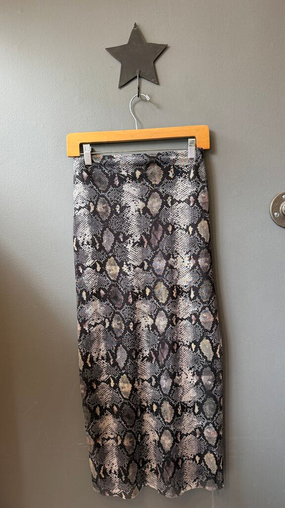 Python Print Mesh Midi Skirt