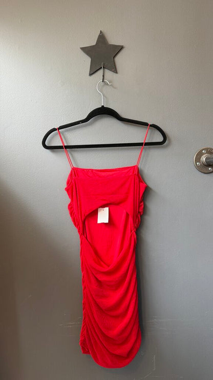 Mesh Ruched Mini Dress