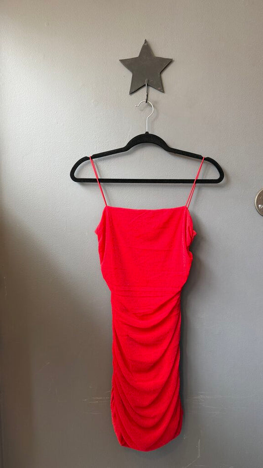 Mesh Ruched Mini Dress