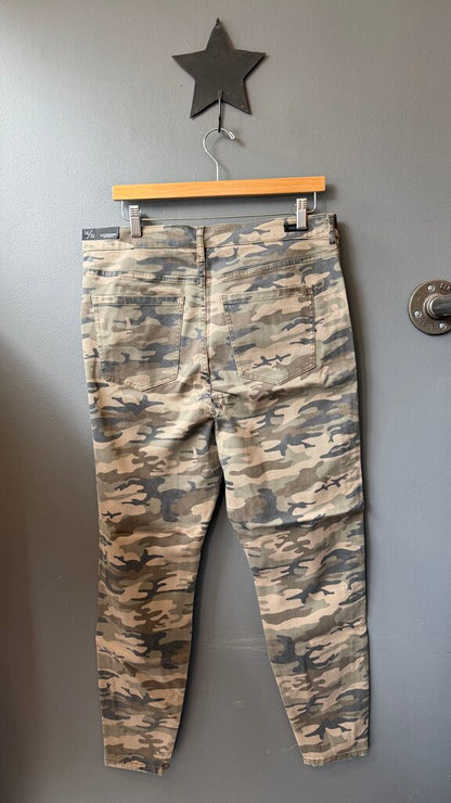 Camo Glitter Track Stripe Skinny Jeans