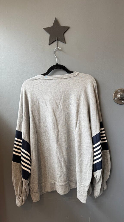 Stripe Sleeve Crewneck Sweatshirt