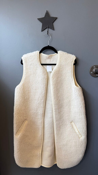 Wool Shearling Sherpa Long Vest