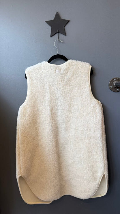 Wool Shearling Sherpa Long Vest
