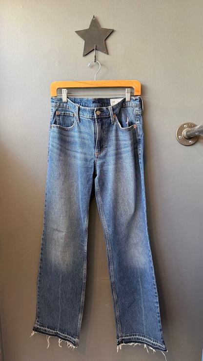 Wide Leg Raw Hem Jeans