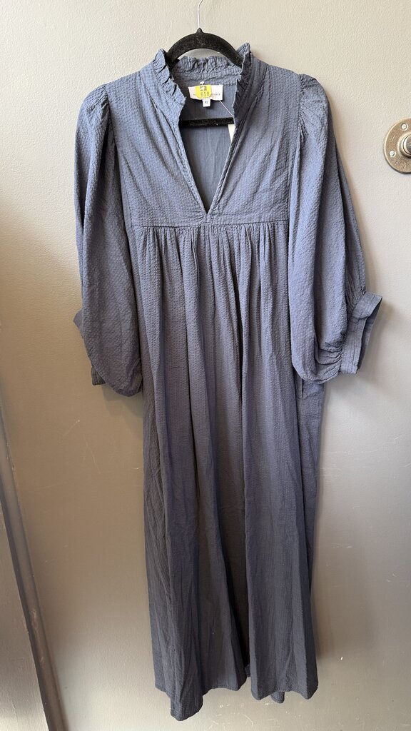 Seersucker Popover Midi Dress