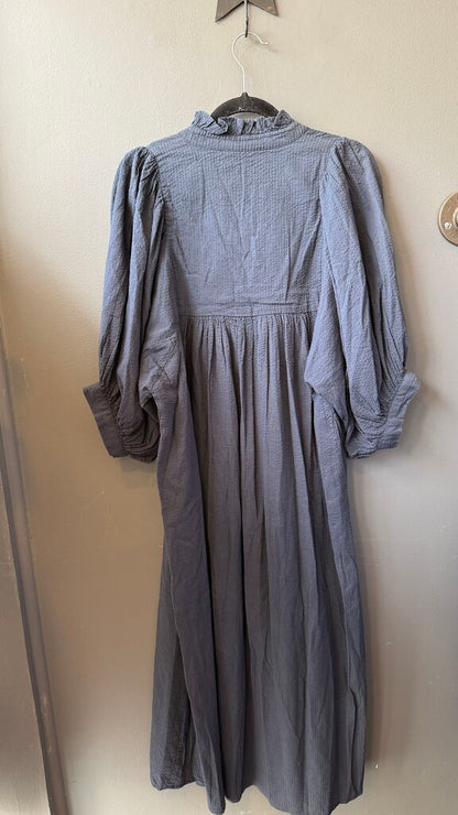 Seersucker Popover Midi Dress