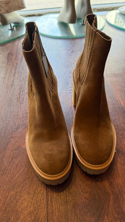 Waterproof Suede Block Heel Lug Booties