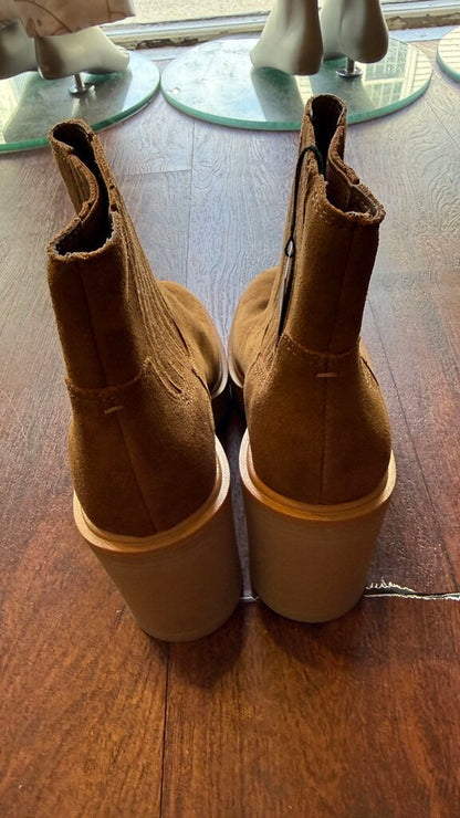 Waterproof Suede Block Heel Lug Booties