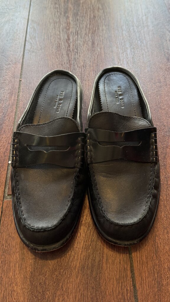 Leather Penny Loafer Mules