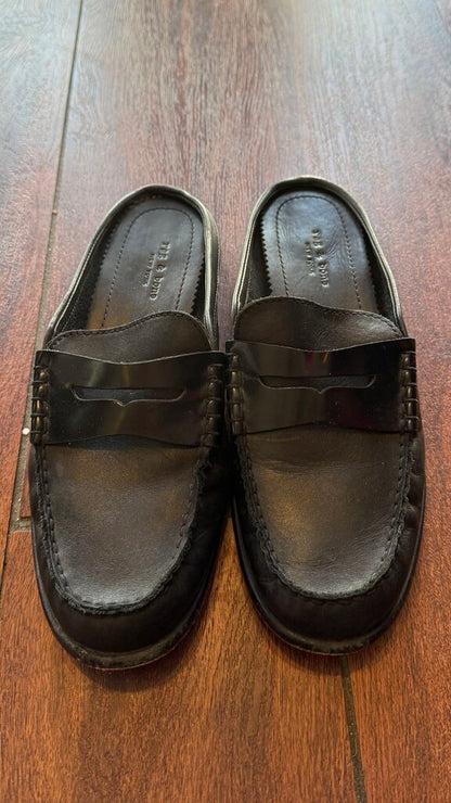 Leather Penny Loafer Mules