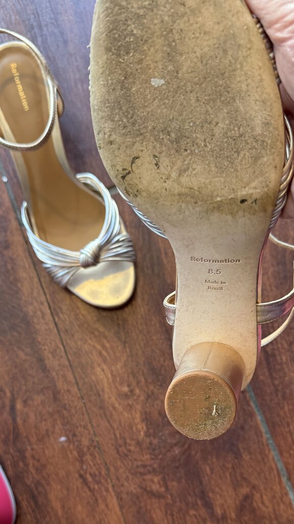 Metallic Knot Block Heels