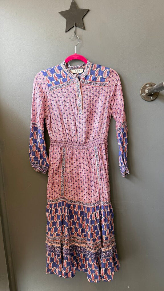 Block Print Midi Dress