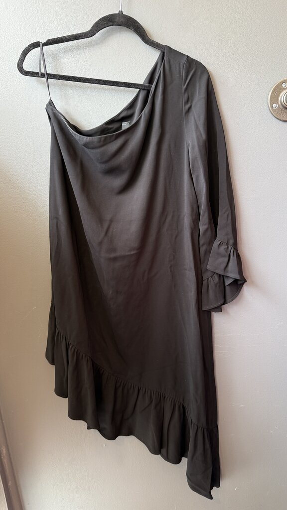Asymmetrical One Shoulder Midi Dress