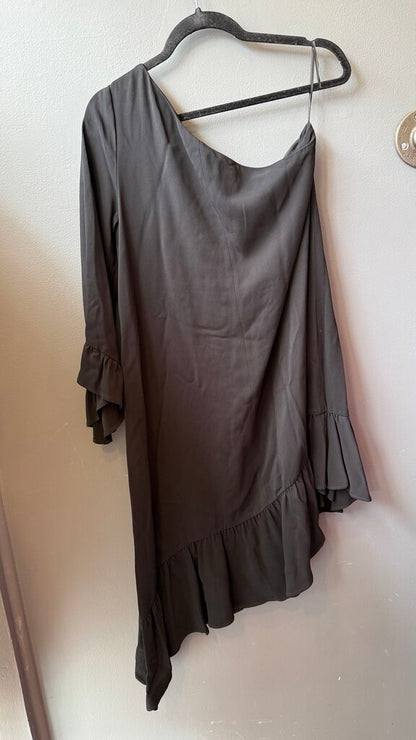 Asymmetrical One Shoulder Midi Dress