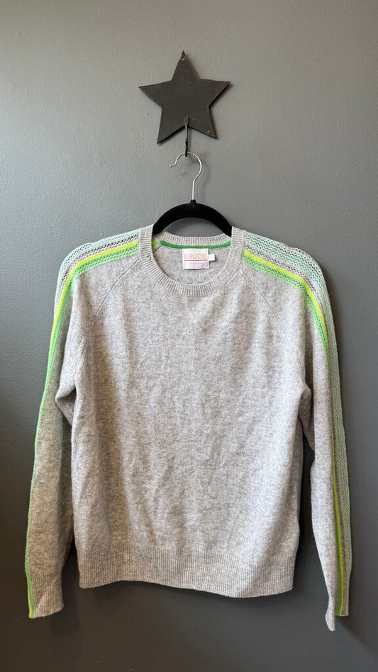 Stripe Shoulders Cashmere Sweater