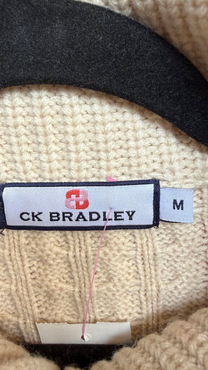 Cableknit Zip Up Cardigan Sweater
