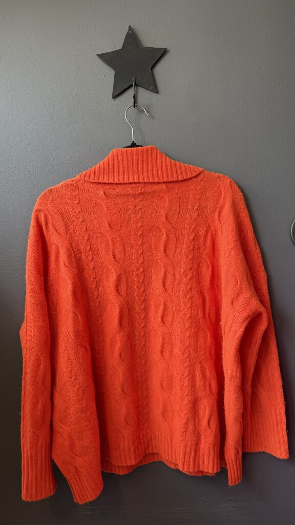 Cableknit Boxy Cashmere Turtleneck Sweater