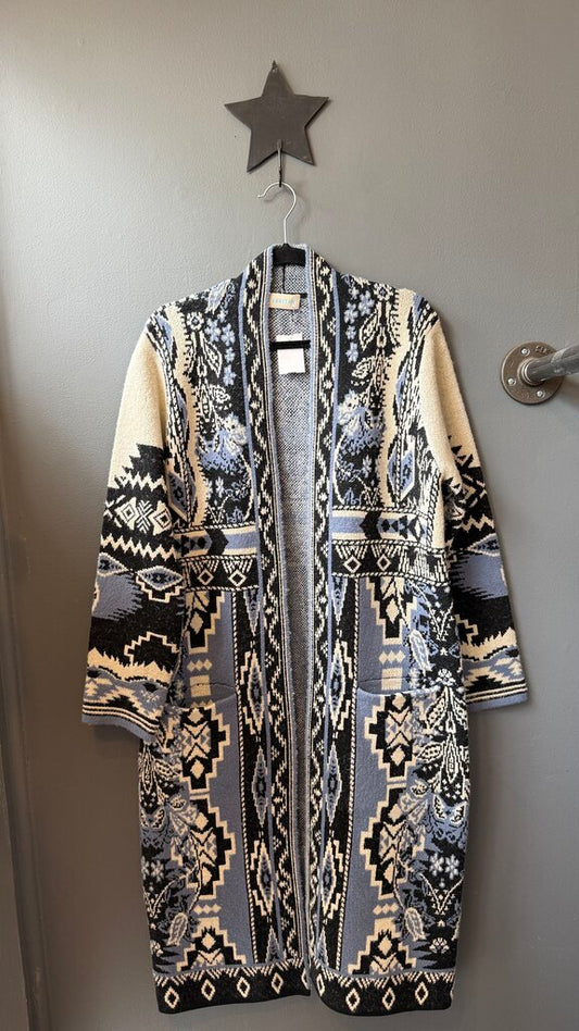 Aztec Long Cardigan Sweater