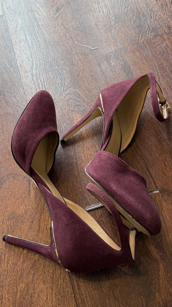 Suede Ankle Strap Heels