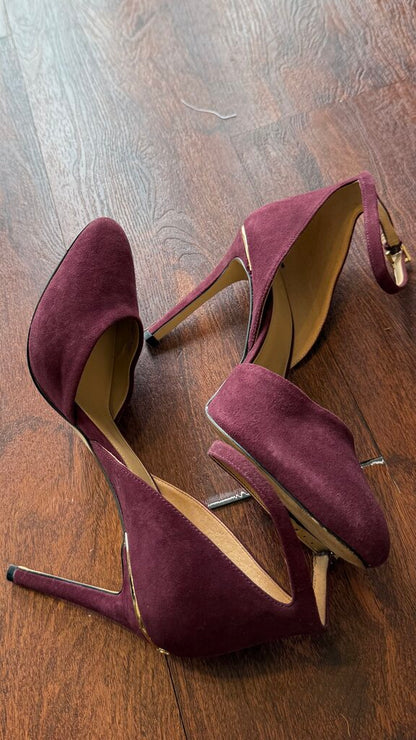 Suede Ankle Strap Heels
