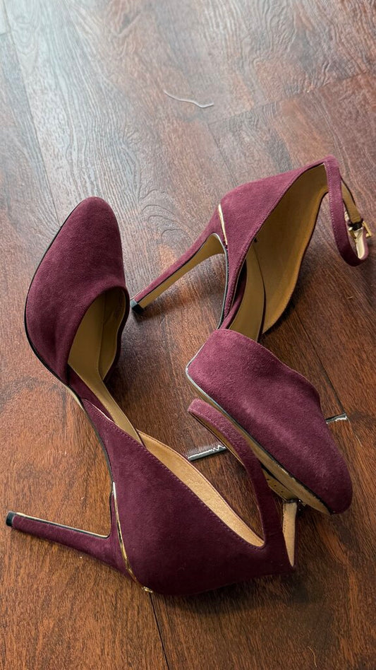 Suede Ankle Strap Heels