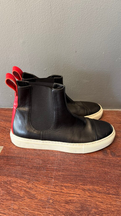 Pull On Leather Chelsea Booties