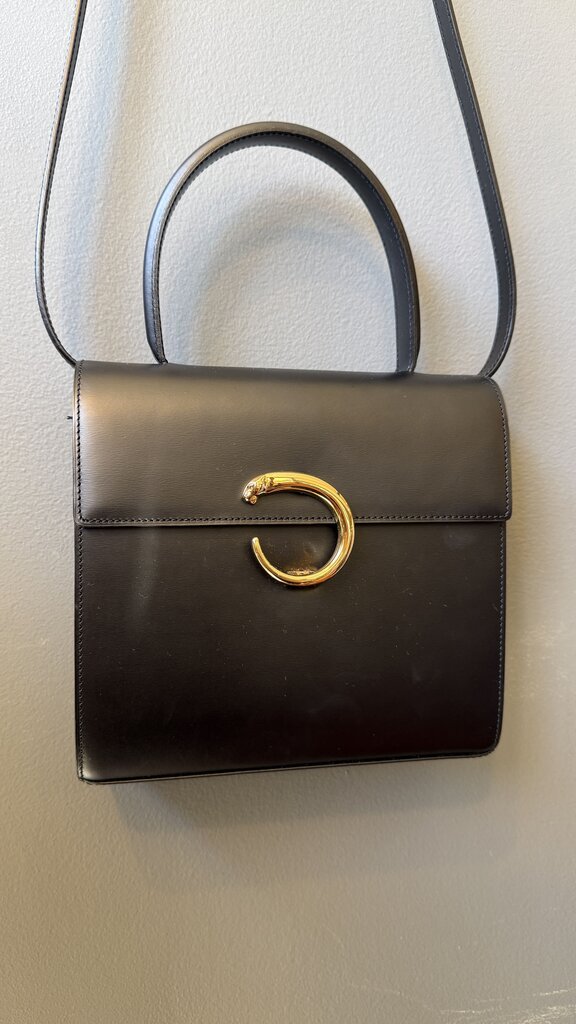 Vintage Panthere Top Handle Crossbody Bag