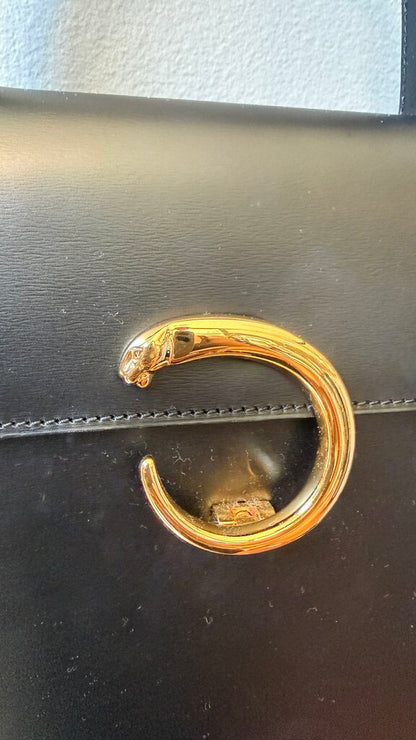 Vintage Panthere Top Handle Crossbody Bag
