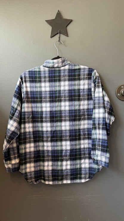 Flannel Plaid Henley Top