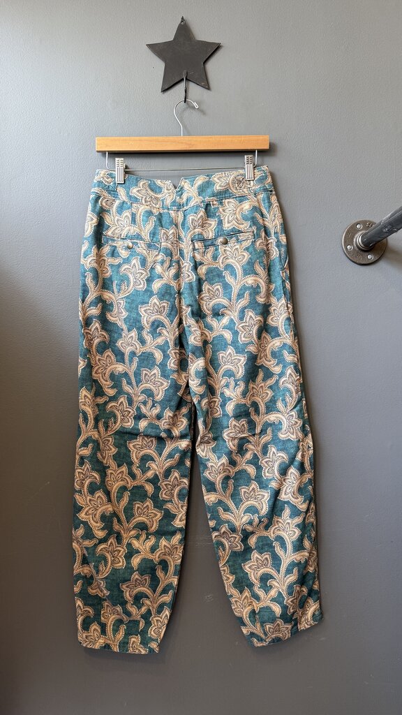 Printed Barrel Leg Pants