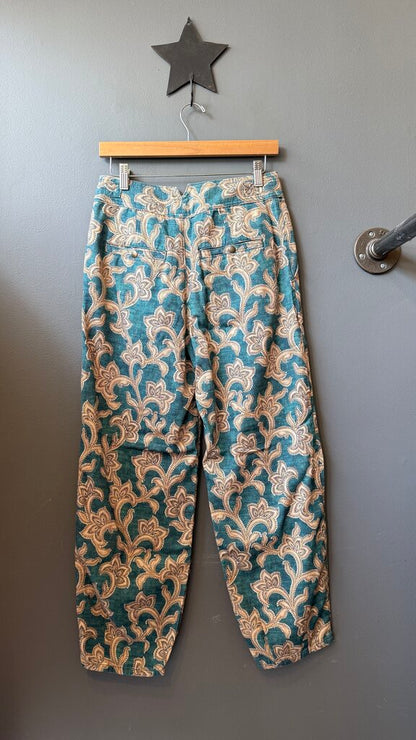 Printed Barrel Leg Pants