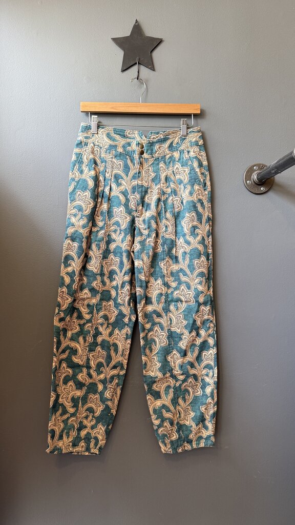 Printed Barrel Leg Pants