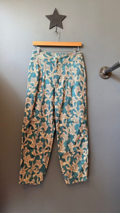Printed Barrel Leg Pants