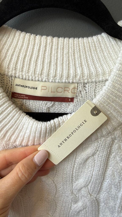 Cotton Blend Oversized Cableknit Sweater