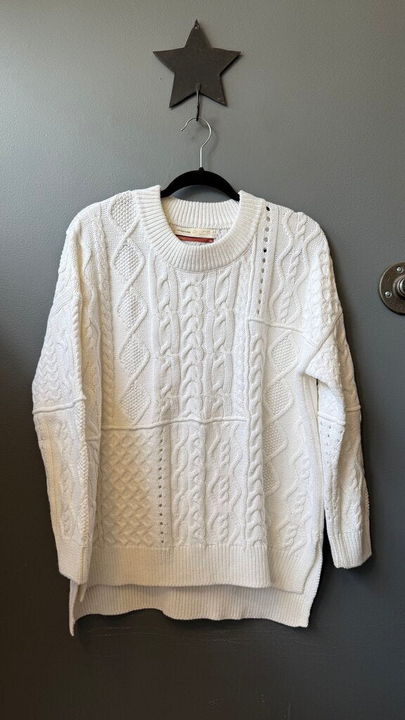 Cotton Blend Oversized Cableknit Sweater