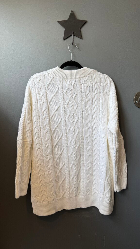 Cotton Blend Oversized Cableknit Sweater