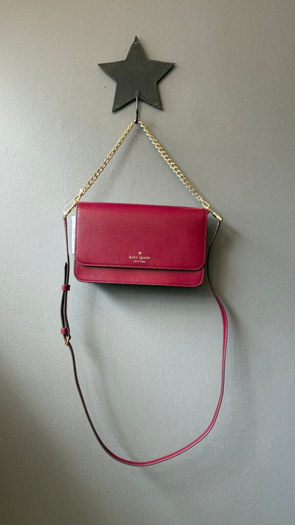 Saffiano Leather Flap Chain Crossbody Bag