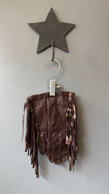 Vintage Fringe Leather Gloves