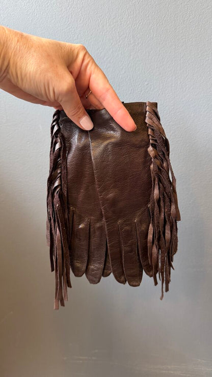 Vintage Fringe Leather Gloves